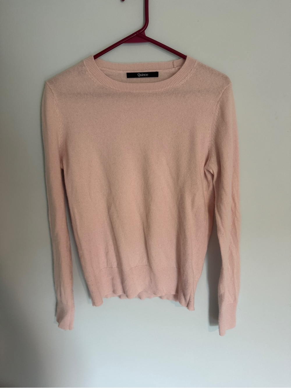 Quince Pale Pink Crewneck Cashmere Sweater